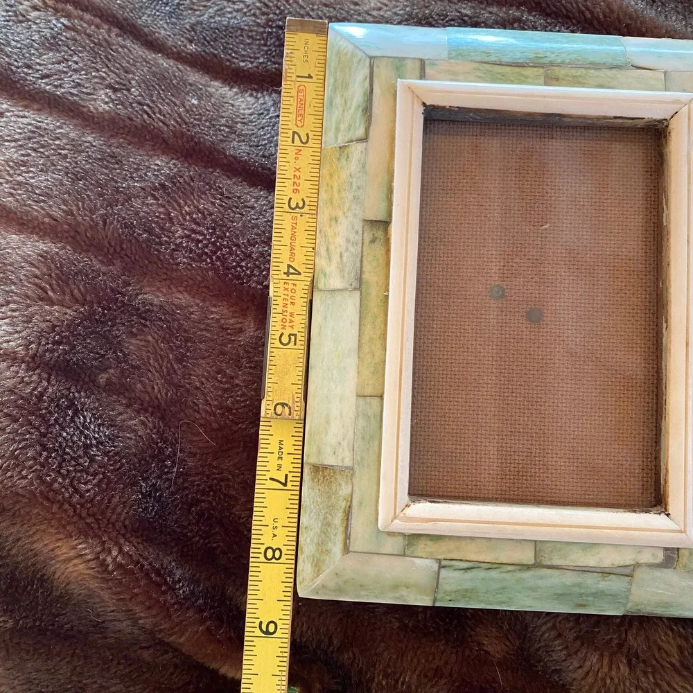 Green-Tinted Bone 6-1/2” x‎ 8-1/2” Wooden Picture Frame